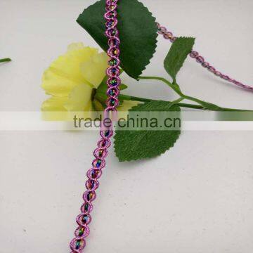 factory supply various eight word purple colorful decorative bullion wire lace braid