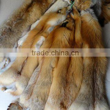 Wholesale Red fox animal hide natural color red fox fur skin