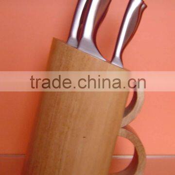 Stainless Steel Knife Set -6Pcs With Wooden Block