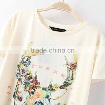 Wholesale Clothing Short Sleeve Cotton t Shirt With Animal Cheap China Wholesale Clothing photo-3