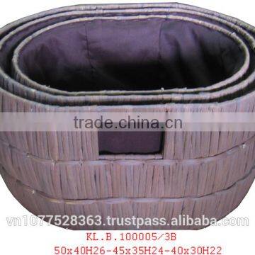 High quality best selling water hyacinth natural oval basket from vietnam
