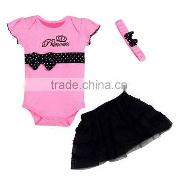 Hot Selling baby girl romper 3 piece jumpsuit stock infants claming Bebes clothes Infant Wear CS50526-16