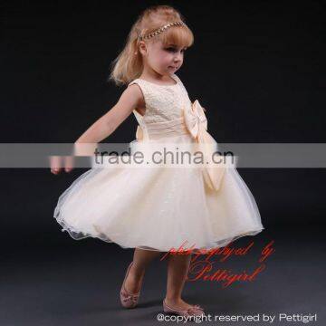 2015 Sweet Kids Dress Girls Beaded Dress With Bow Wholesale Kids Clothes GD80905-7