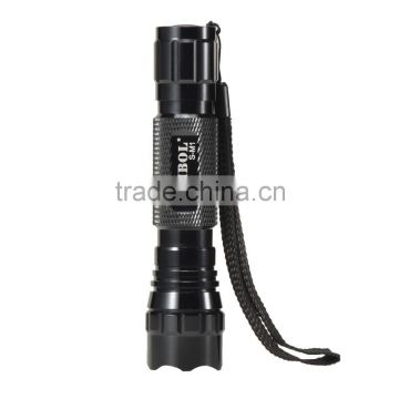 Factory direct sale 18650 Rechargeable Battery back-up led torch flashlight pakage with Charger