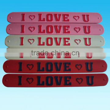 I LOVE U style promotional snap band bracelet wristband