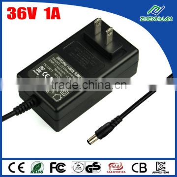 Input 100-240V single output 36V 1A massage recliner power supply