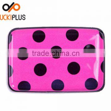 Luckiplus Inventory Pink with Black Dots Aluminum Wallets Identity Theft Blocker