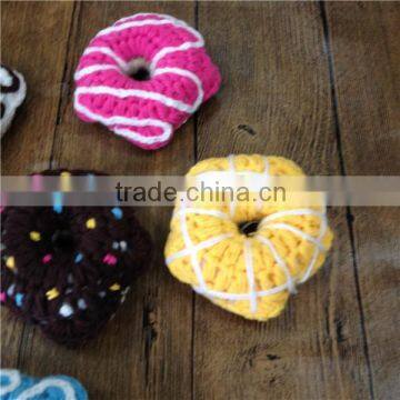 Chocolate Mini Food Toys Round Hand Crochet Donuts photo-3
