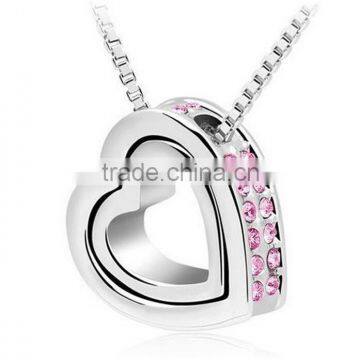 Newest Cheap Alloy Crystal Heart Necklace photo-3
