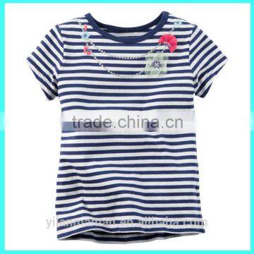 Wholesale toddler tee shirts Striped Necklace custom toddler t-shirts toddler tee shirts wholesale