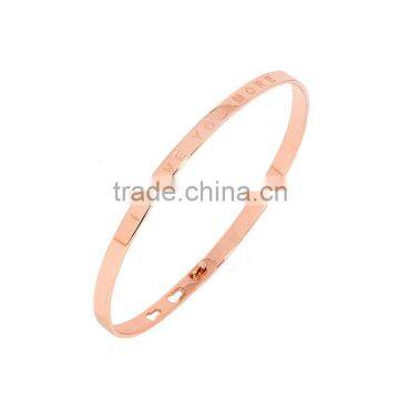 Memories Bangles With Customize Design Word 'I LOVE YOU MORE' With 4mm/7mm Width photo-2