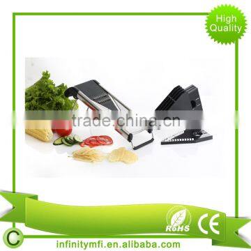 Best Sell Mandoline Vegetable Chopper Food Slicer Stainless Steel With 5 V Blades For Julienne Grate Slice photo-6