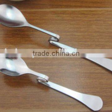 S - supply stainless steel spoon, bend stainless steel coffee spoon, creative crank baby spoon