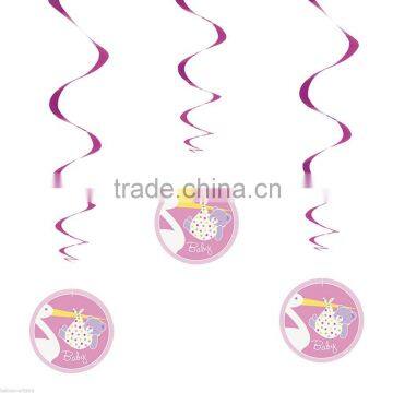 Dark Blue YELLOW 1st Birthday Dangling Hanging Swirl Ceiling Decoration Kids Party photo-2