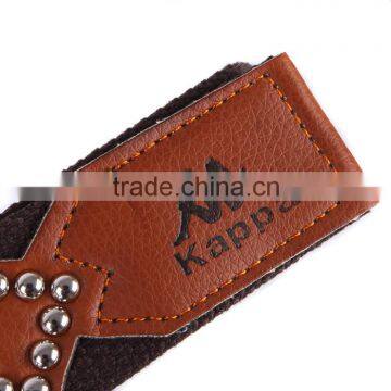 Fashion Design Female Flower Buttonhole Canvas Belt photo-5