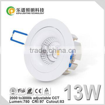 Petent Design Cob Downlight Ip44 CCT Adjustable 2000-2800k 83mm Cutout Work Well With Elko Dimmer 220v 110v photo-4
