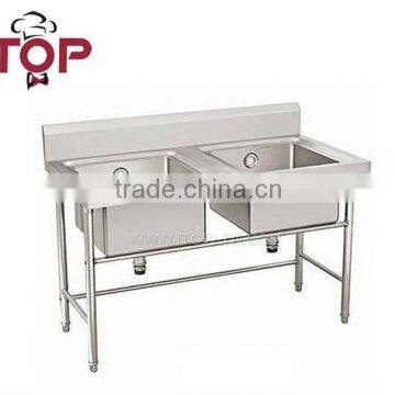 Stainless Steel Square Bench of Double Bowl Kitchen Sink photo-2