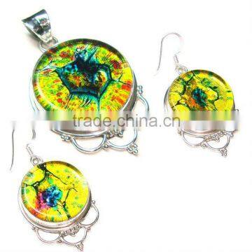 Dichroic Glass Pendant, Dichroic Glass Earrings