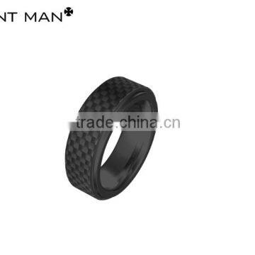 Fashion Design American Style black plating Custom mens carbon fiber ring Titanium Ring Band