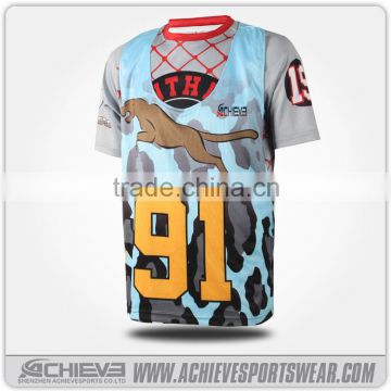 Dye sublimation custom high quality lacrosse reversible jerseys