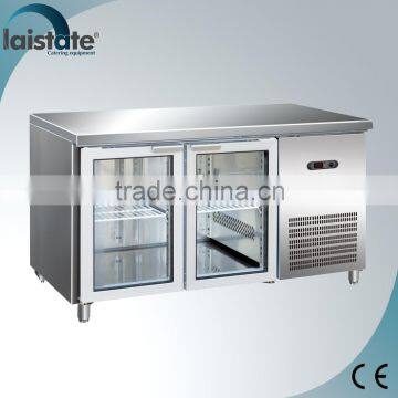 2 Glass Door Stainless Steel Counter Top Cooler