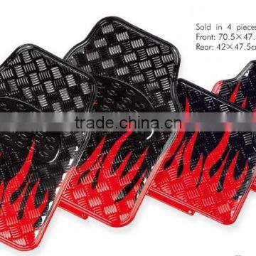 Fire Design 4PC Coloful Metallic Design Aluminum Car Floor Mat Wholesale