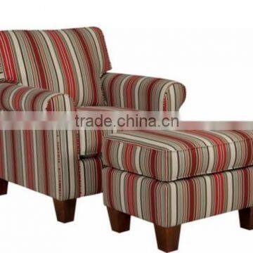 Stript fabric upholstery with wooden frame lounge chair with footrest YL115                        
                                                Quality Choice