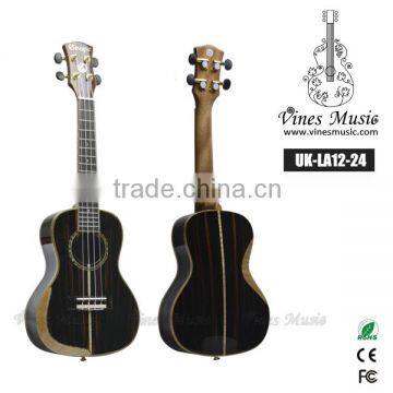 2016 New Design Concert Size Ebony Handmade ukulele with Armrest