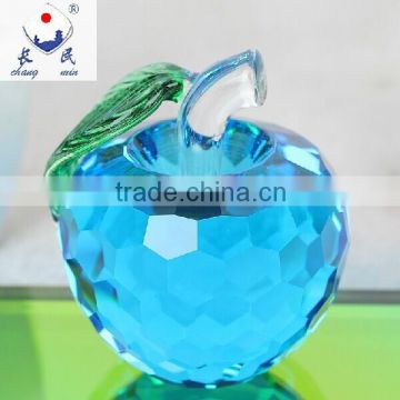 Vivid Blue Crystal Glass Apple for Decorations and Gift ZWM023