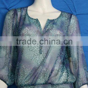 Allover Printing Ladies Tops Latest Design Woman clothing