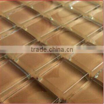 Brown Crystal Glass Mosaic Bathroom Wall Tile