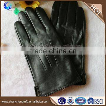 Factory price goatskin wool lined mens genuine leather gloves for wholesales