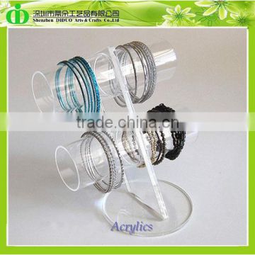 DDJ-0101 ISO9001 Shenzhen Factory Wholesale SGS Test Clear Acrylic Twin Bangle Bracelet Watch Bar Display