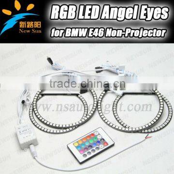 131MM& 145MM Color changing RGB angel eyes 9-16V DC 35W high power super bright E46 no project angel eyes ring 16colors