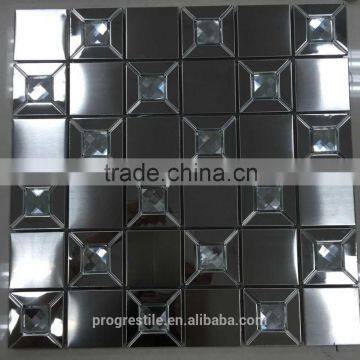 kitchen stainless steel mosaic tiles, stainless steel mosaic tiles for modern kitchen designs(PMTH3019)