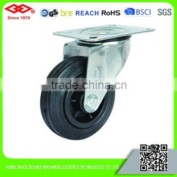 80mm Black Rubber Caster Wheel With Plastic Center