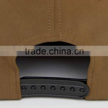 Daijun New Design OEM Hot Sale 100%Cotton Plastic Buckle Faux-leather Flat Visor Khaki Plain Men Custom Waterproof Snapback photo-3