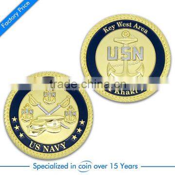 Supply high quality custom souvenir challenge navy coin