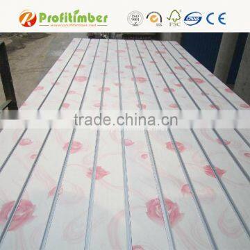 PVC Laminated MDF Grooved Board Aluminum Slatwall Panel