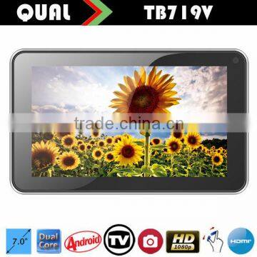 7 inch Allwinner A20 isdb-t tv tablets Dual Core 1.3GH android tv tuner tablet digital tv with two Camera Bluetooth Android 4.4