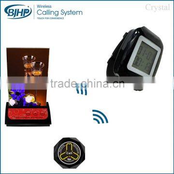 Wireless Restaurant digital table customer call waiter call button with acrylic menu holder calling system