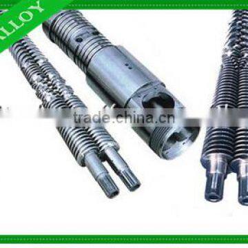 Bimetallic Conical twin screw barrel for SJSZ extruder machine for PP PVC PE ABS