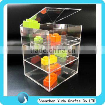 Handmade Clear Makeup Storage Box Acrylic Cosmetic Organizer Makeup Case