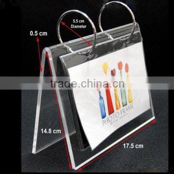 V shape Handmade custom flip acrylic menu display stand roll menu display holder