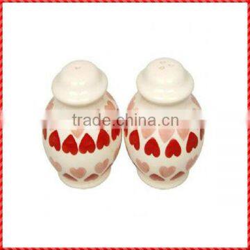 Top quality white and red kichen ware home decor cruet set