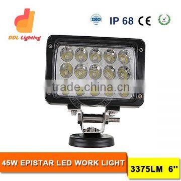 waterproof ce rohs spot/flood/combo beam 45w led work light for offroad truck car