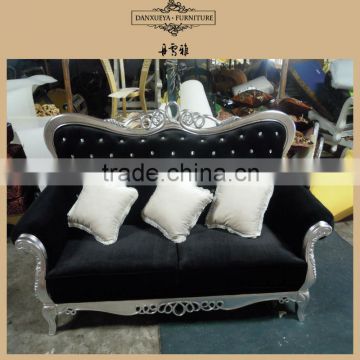 Silver leaf three seater sofa for hotel lobby