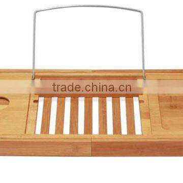 BH018 Deluxe Bamboo Bath Caddy for Bathroom photo-2