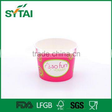 Wholesale custom printed disposable pink yogurt paper cups