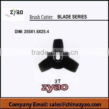 brush cutter parts blade series, 3T blade for grass trimmer 255x1.6x25.4mm